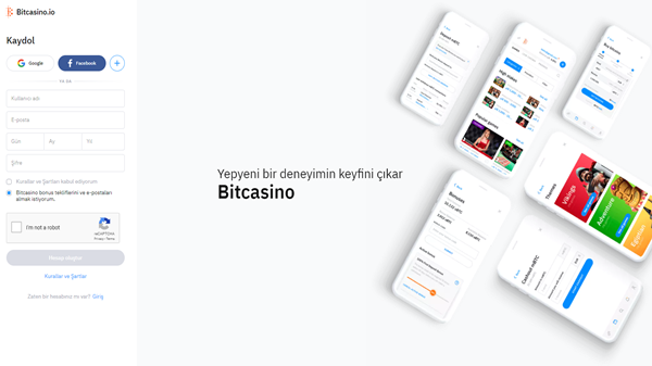 Bitcasino üyelik açma