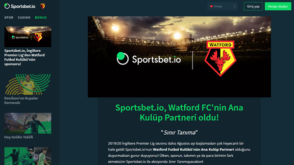 Sportsbet Casino - Watford anlaşması